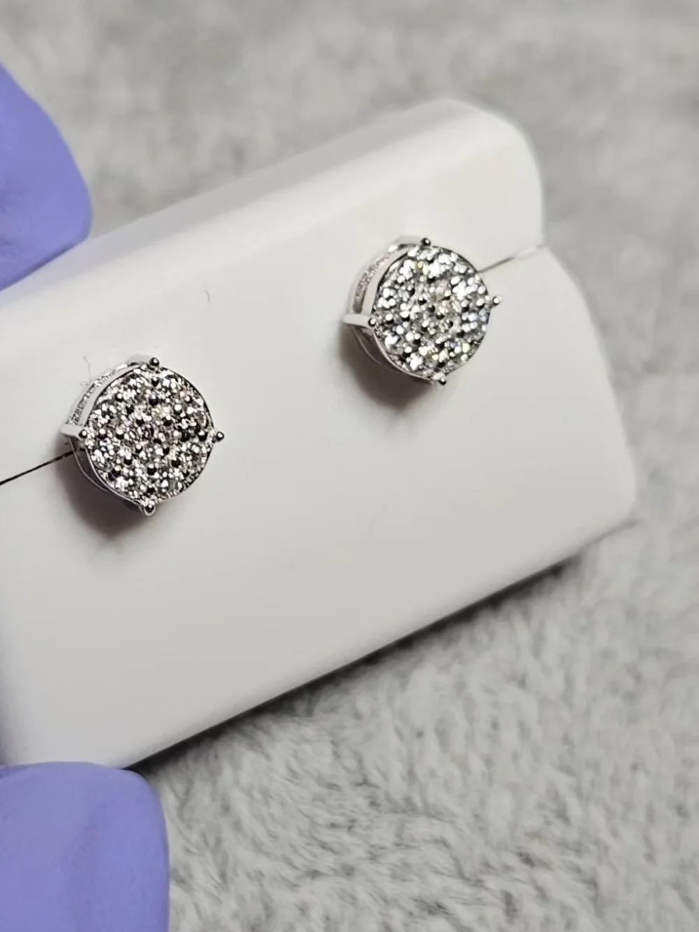 ✨ NWT 0.75 CTW Moissanite Cluster Stud Earrings 925 Sterling Silver